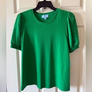 CeCe Vibrant Green Short Sleeve Top